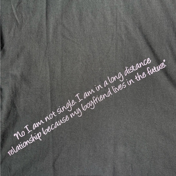 Korean Meme Graphic Tee Funny Long Distance Relationship Joke Shirt Dog Comic L - Picture 2 of 8